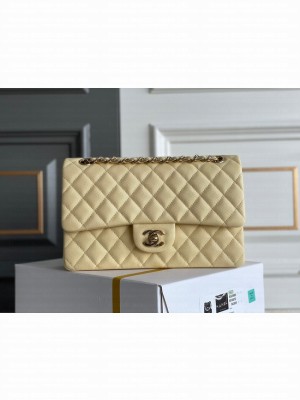 CHANEL CLASSIC 11.12 HANDBAG AS01112 Chicken yellow&GOLD Metal