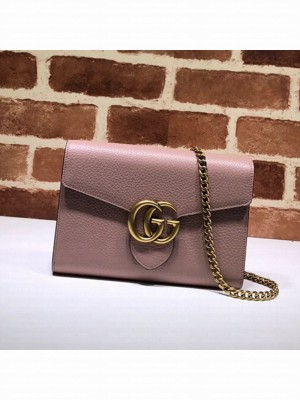 Gucci GG Marmonet Leather Mini Chain Bag 401232 Pink Collection