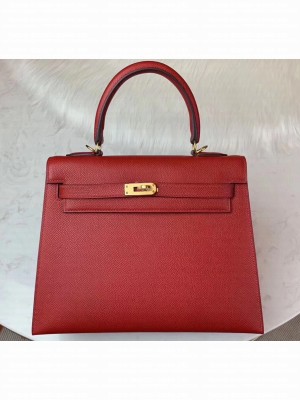 Hermes Kelly 25cm Bag in Original Epsom Leather Red
