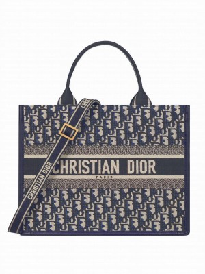 Christian Dior Medium Dior Book Tote Dark Blue