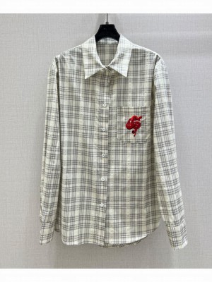Gucci Women's Check Shirt Cream