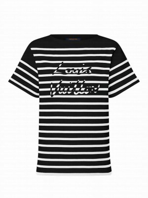 Louis Vuitton Women's Signature Stripes Knit Top Black