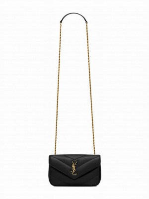 Saint Laurent Loulou Mini In Lambskin Black