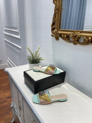 Gucci GG Sequins Slide Sandals Multicolor 2021 Collection