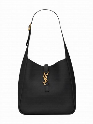 Saint Laurent Le 5 A 7 Soft Small Hobo Bag In Smooth Leather Black