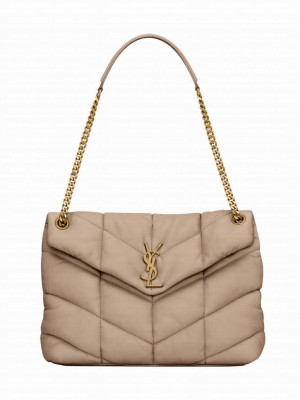 Saint Laurent Puffer Medium In Nappa Leather Apricot