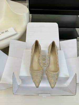 Dior Capture Beige mesh with drill heel 6.5cm pumps 2025 