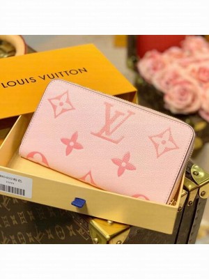 Louis Vuitton Gradient Monogram Leather Zippy Wallet M80403 Pink 2021 Collection