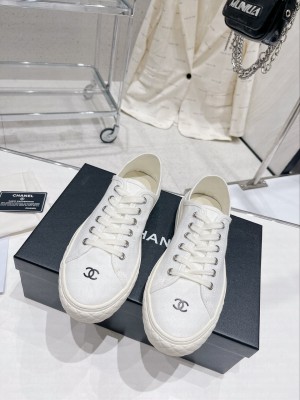 Chanel Canvas Sneakers 2023SS White Gray