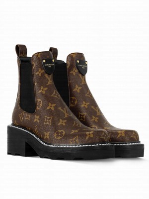 Louis Vuitton Women's LV Beaubourg Ankle Boot 1A8QCQ Brown