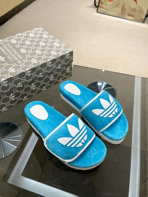 Adidas x Gucci women's platform GG cotton sponge sandal 2022 Collection 03