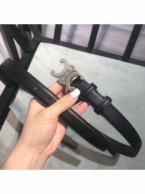 Celine Triomphe Width 2.5cm Belt With Brass Buckle 06