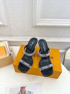 Louis Vuitton Sparkle 9.5cm Heel Slide Sandals 2023 09