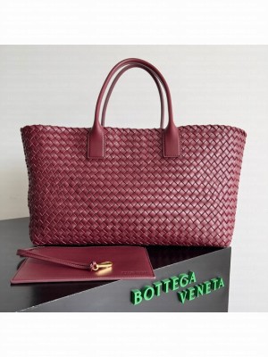Bottega Veneta Large intreccio leather tote bag 608811 Barolo