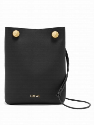 Loewe Pebble Pouch In Smooth Calfskin Black