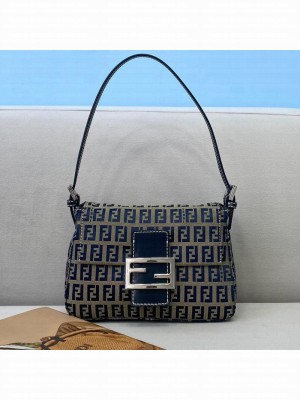 Fendi Vintage Baguette FF Shoulder Bag 8352 Blue  2021 Collection