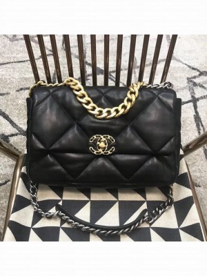 Chanel Quilted Goatskin 19 Large Flap Bag AS1161 Black 2019 Collection