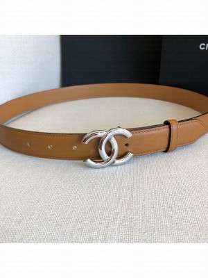 Chanel Reversible Calfskin Belt 30mm with CC Buckle Brown Collection