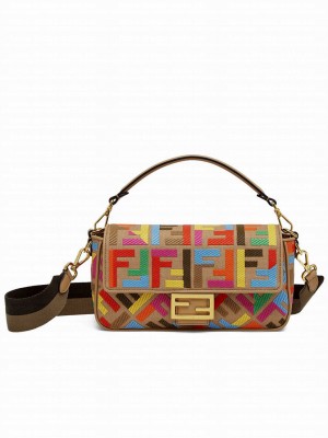 Fendi Baguette Multicolor FF Canvas Bag Polychrome