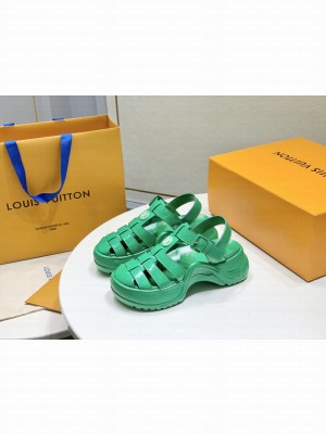 Louis Vuitton LV Archlight Sandals in Vert Green Patent Leather 2023