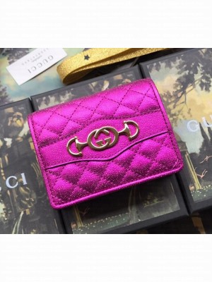 Gucci Laminated Leather Card Case 536353 Pink 