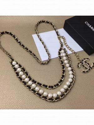 Chanel Leather Pearl Chain Belt 2019 Collection