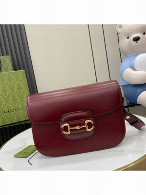 GUCCI HORSEBIT 1955 SOFT MEDIUM SHOULDER BAG 815178 Rosso Ancora red