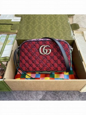 Gucci GG Marmont Multicolor small shoulder bag 447632 red&yellow&green& powder