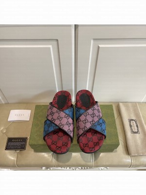 GUCCI GG Multicolor platform sandal 663666 canvas 2021 Collection