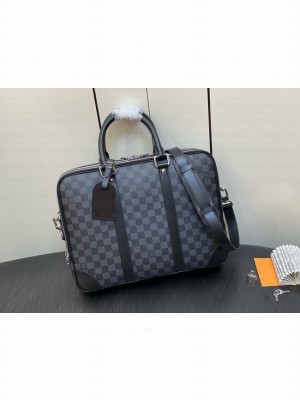 Louis Vuitton Slim Briefcase NV Damier Graphite coated canvas M30978 black