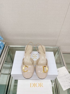 Dior C'est Dior Slingback Pumps 3.5cm in Patent Calfskin 2023 Nude