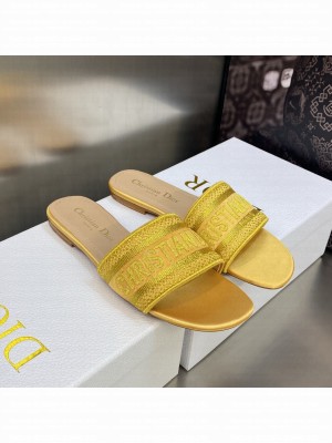 Dior Dway Slide Sandals in Cotton Embroidered 2023 Collection 039