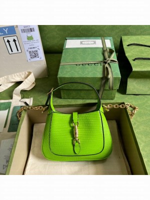 Gucci Jackie 1961 lizard mini bag 675799 Fluorescent green