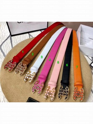 Chanel Width 3cm Chain CC Logo Buckle Leather Belt