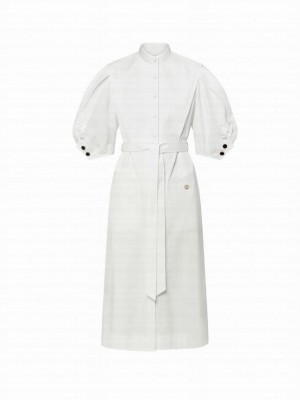 Louis Vuitton Women's Puff-Sleeve Shirt Dress White