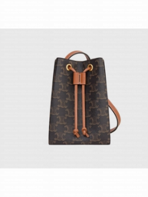 Celine MICRO SAILOR IN TRIOMPHE CANVAS AND CALFSKIN 10M742 TAN