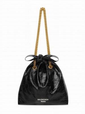 Balenciaga Crush Small Tote Bag Black