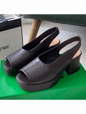 Bottega Veneta Stack Slingback Pumps Coffee Brown  2021 Collection