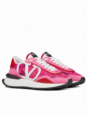 Valentino Unisex Lace And Mesh Lacerunner Sneaker Peachblow
