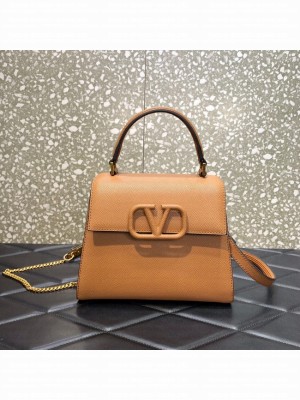 VALENTINO VSLING small Grain calf leather Shoulder bag WB0F53 brown