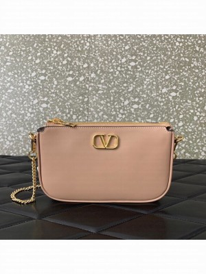 VALENTINO Mini VLOGO SIGNATURE calfskin bag MZ079 pink