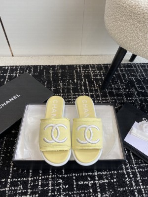 Chanel CC Logo Fabric Slide Mule 2024 05