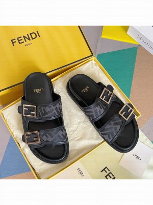 Fendi Feel Unisex Flat Slide Sandals 011