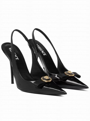 Versace Women's Gianni Ribbon High Slingback Pumps Black