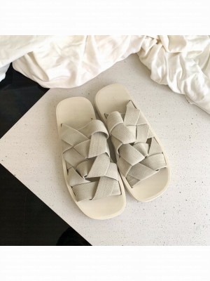Bottega Veneta Braided elastic off white slippers 2021 Collection