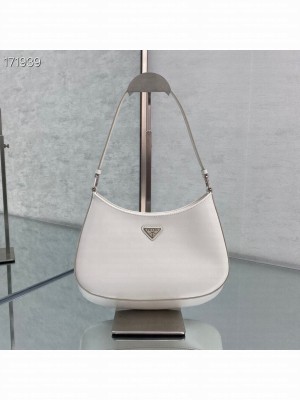 Prada Hobo Bag 28cm 6100 Calfskin Leather Cruise 2021 Collection, White
