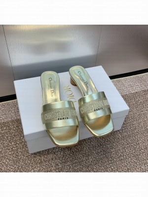 Christian Dior Women's Dway Heeled Slide Gold