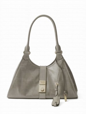 Prada Medium leather tote bag Gray