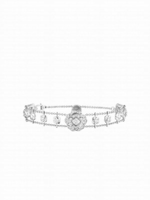 Chanel Bouton De Camelia Bracelet J12065 Silver