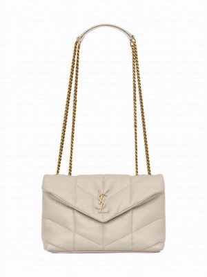Saint Laurent Toy Puffer In Lambskin Cream